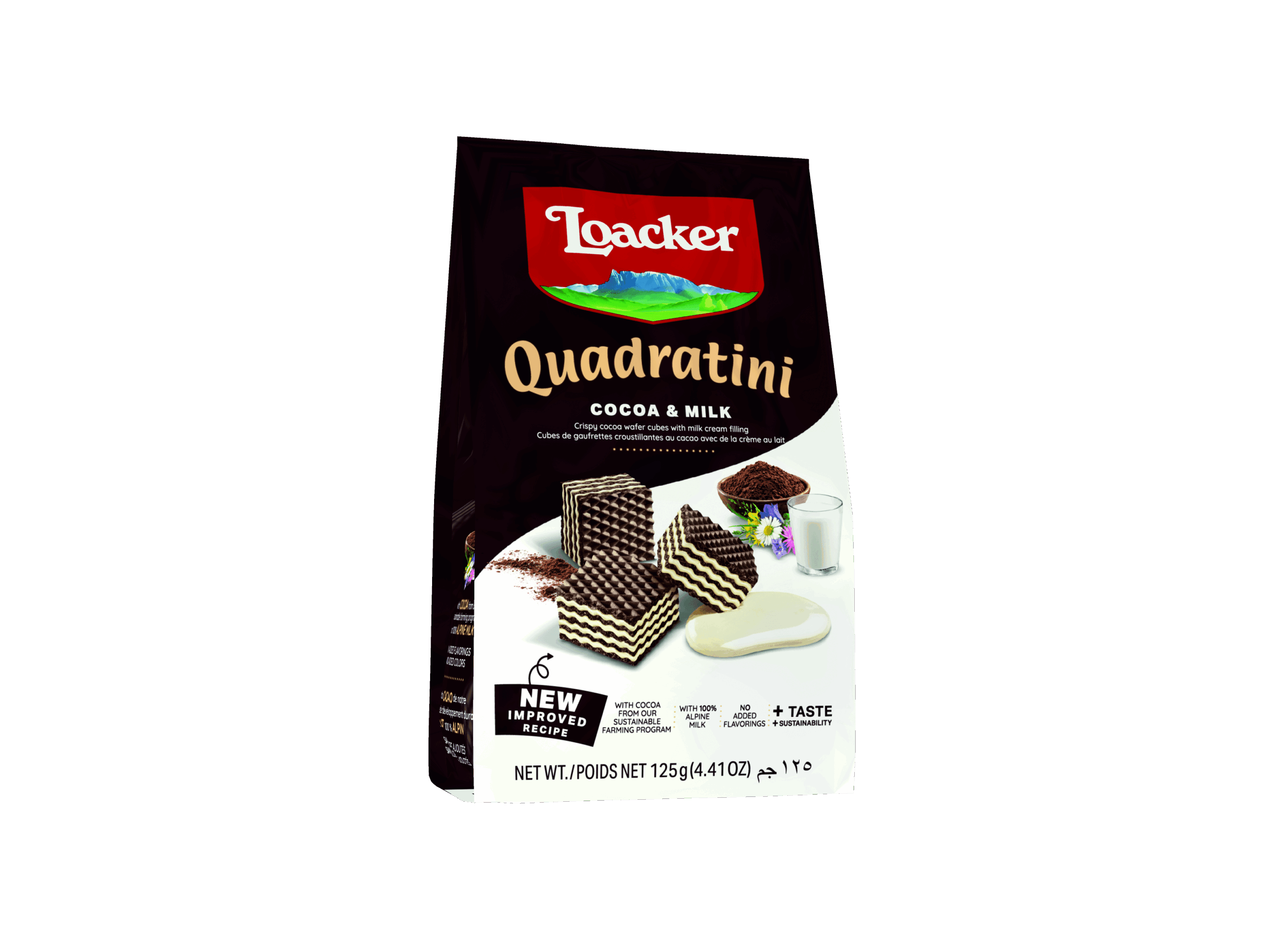 Loacker Quadratini Cocoa & Milk 125G